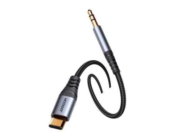 Joyroom stereo audiokaapeli AUX 3,5 mm miniliitin - USB-C puhelimeen 1,2 m musta (SY-A07)