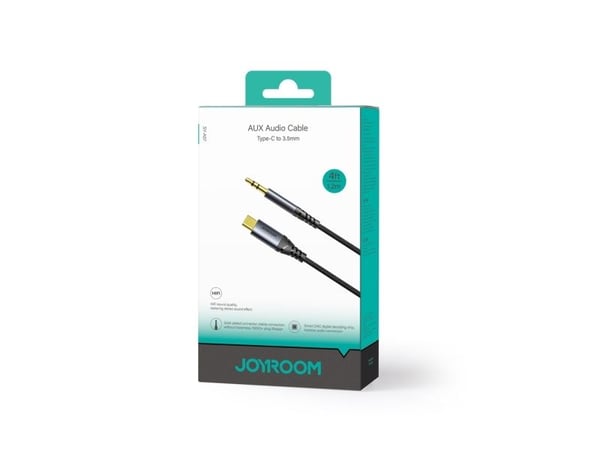 Joyroom stereo audiokaapeli AUX 3,5 mm miniliitin - USB-C puhelimeen 1,2 m musta (SY-A07)