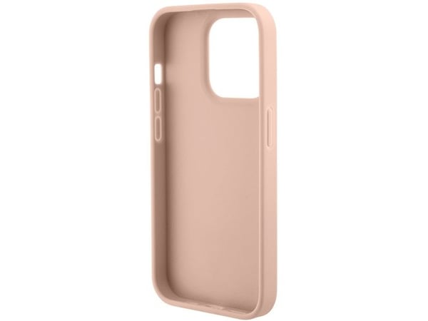 Guess GUHCP15XPCRTHCP iPhone 15 Pro Max vaaleanpunainen/vaaleanpunainen kovakotelo Croco Triangle Metal Logo - metalli logo