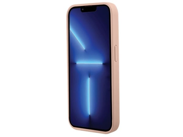 Guess GUHCP15XPCRTHCP iPhone 15 Pro Max vaaleanpunainen/vaaleanpunainen kovakotelo Croco Triangle Metal Logo - metalli logo