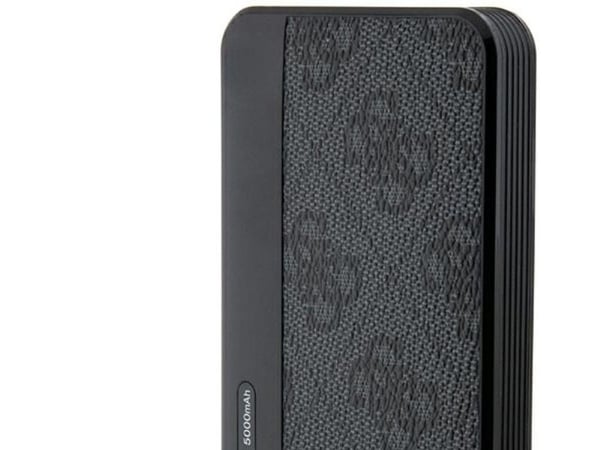 Guess powerbank 15W GUPB5LP4GEGK 5000mAh svart 4G lær/metall-logo