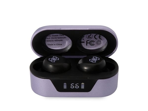 Guess GUTWST31EU TWS Bluetooth-hörlurar + dockningsstation - lila/lila
