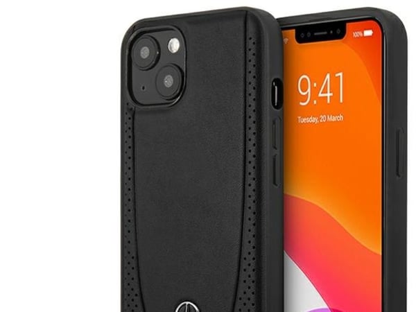 Mercedes Benz veske APPLE IPHONE 15 Plus Mercedes lær Urban Line (MEHCP15MARMBK) svart farge