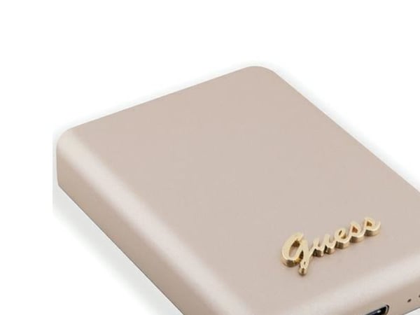 Guess GUPBM3ALGSGD Induktiv powerbank 5W 3000 mAh gull MagSafe Metal Script Logo