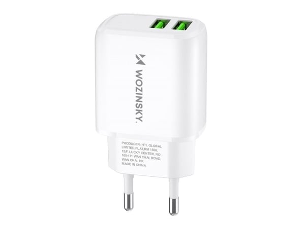 Wozinsky nätladdare CUWCW 2,4A 2 x USB-A vit