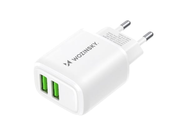 Wozinsky nätladdare CUWCW 2,4A 2 x USB-A vit