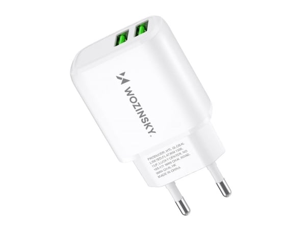 Wozinsky nätladdare CUWCW 2,4A 2 x USB-A vit