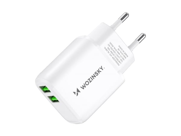 Wozinsky nätladdare CUWCW 2,4A 2 x USB-A vit