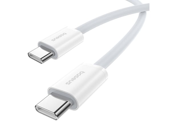 USB-kabel Baseus USB-C til USB-C 1 m hvit (6932172648800)