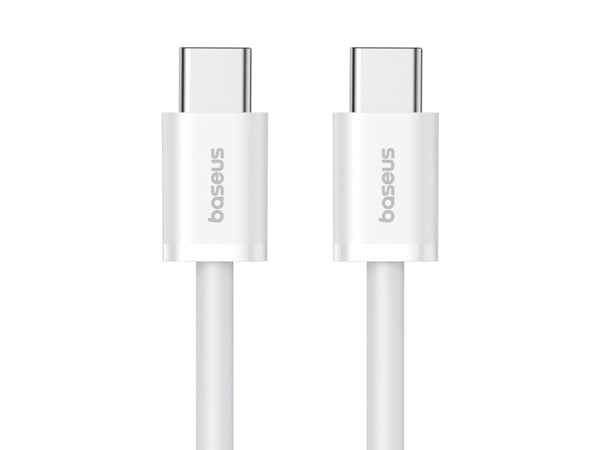 USB-kabel Baseus USB-C til USB-C 1 m hvit (6932172648800)