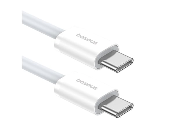 USB-kabel Baseus USB-C til USB-C 1 m hvit (6932172648800)