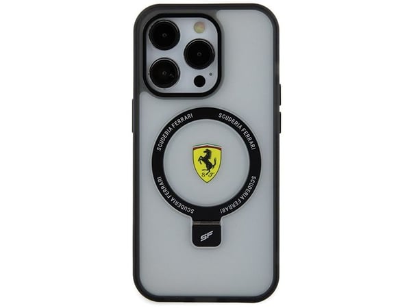 Ferrari FEHMP15LUSCAH iPhone 15 Pro 6,1" transparent hardcase med ringstativ 2023 Collection MagSafe