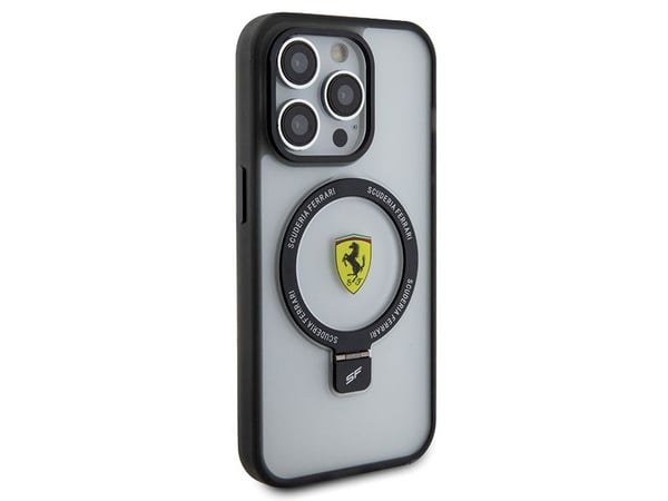 Ferrari FEHMP15LUSCAH iPhone 15 Pro 6,1" transparent hardcase med ringstativ 2023 Collection MagSafe