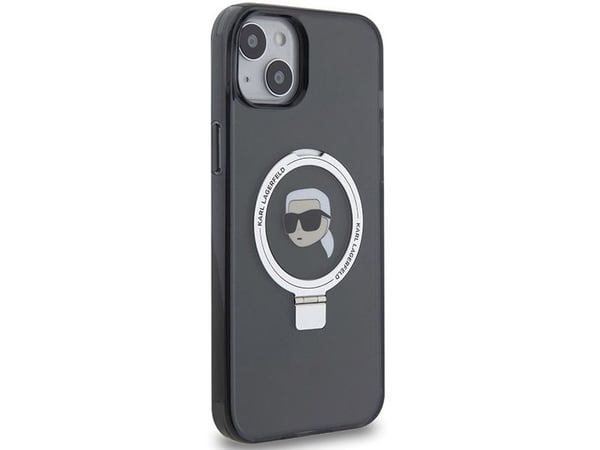 Karl Lagerfeld KLHMP15SHMRSKHHK iPhone 15 6,1" sort/sort hardcase med Ring Stand Karl Head MagSafe