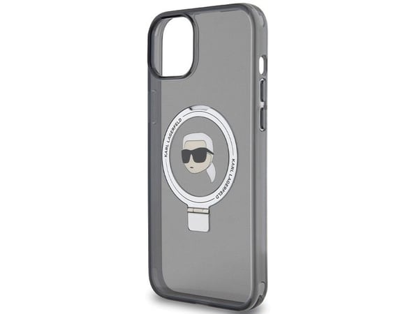 Karl Lagerfeld KLHMP15SHMRSKHHK iPhone 15 6,1" sort/sort hardcase med Ring Stand Karl Head MagSafe