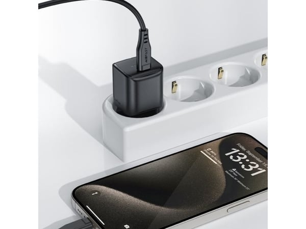 Acefast A73 Mini PD 20W GaN USB-C nettlader - svart