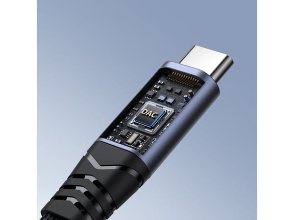 Joyroom SY-C02 Type-C til 3,5 mm + Type-C lydadapter (svart)