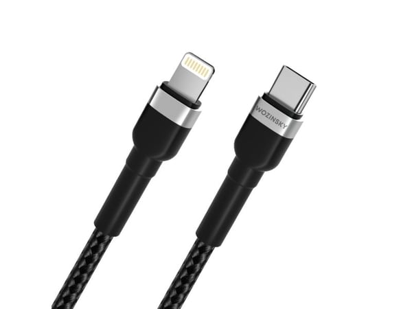 USB-kabel Wozinsky USB-C til Lightning 1 m svart (5907769308758)