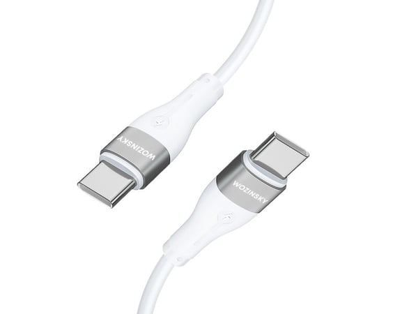Wozinsky WSTCC2 USB-C / USB-C PD 65W -kaapeli 2 m - valkoinen