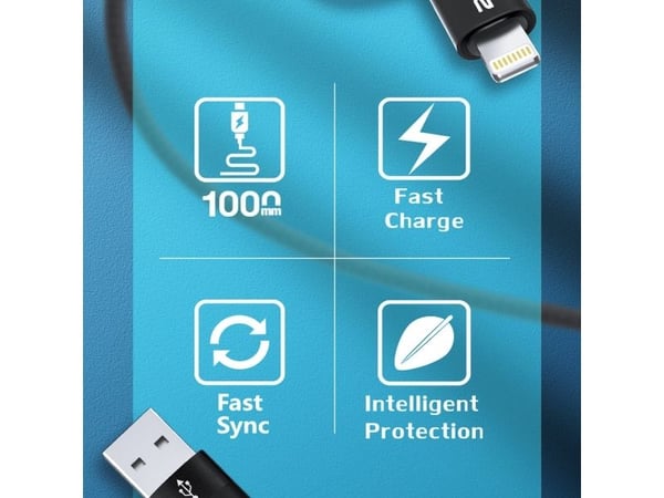 USB-kabel Wozinsky USB-A til 2x USB-C + Lightning 1 m svart (5907769308819)