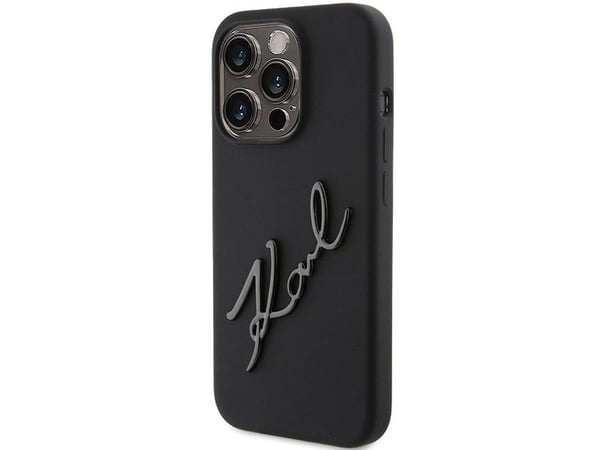 Karl Lagerfeld silikon Karl Script-etuiet til iPhone 15 Pro - sort