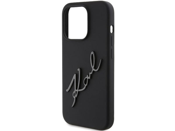 Karl Lagerfeld silikon Karl Script-etuiet til iPhone 15 Pro - sort