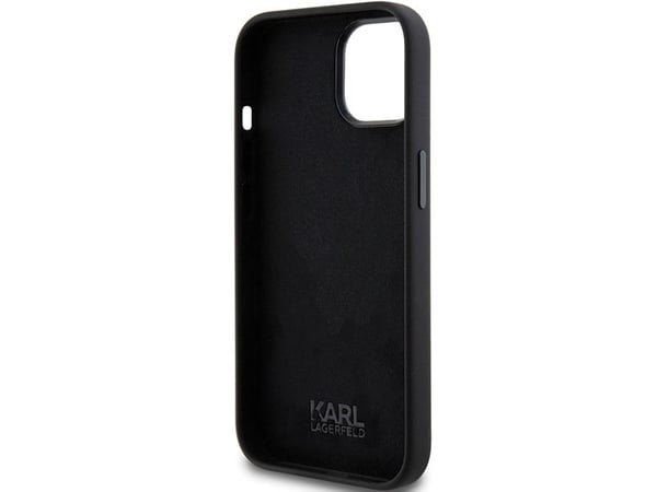 Karl Lagerfeld KLHCP15MSMHCNPK iPhone 15 Plus / 14 Plus 6,7" svart/svart Silikon Choupette metallnål