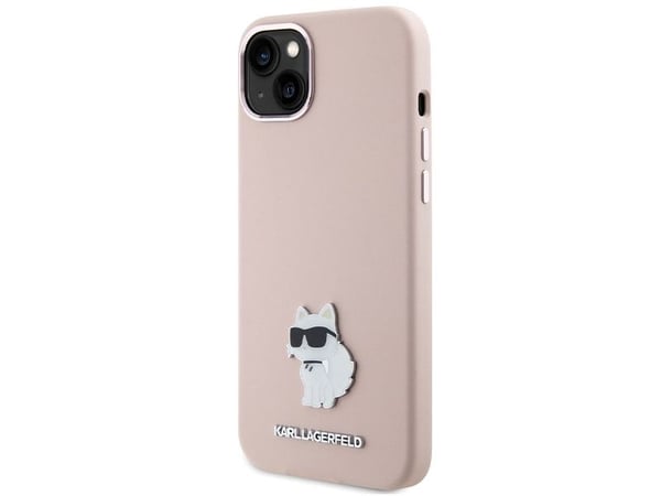 Karl Lagerfeld KLHCP15MSMHCNPP iPhone 15 Plus / 14 Plus 6,7" rosa/rosa silikonchoupette metallnål