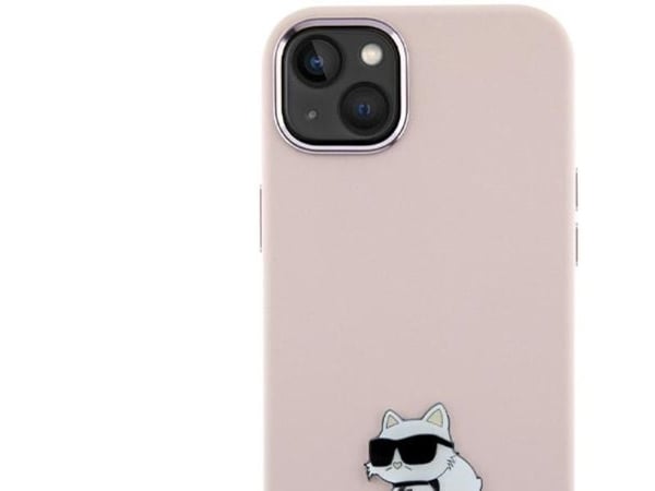 Karl Lagerfeld KLHCP15MSMHCNPP iPhone 15 Plus / 14 Plus 6,7" rosa/rosa silikonchoupette metallnål