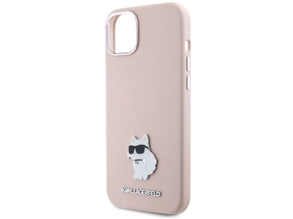 Karl Lagerfeld KLHCP15MSMHCNPP iPhone 15 Plus / 14 Plus 6,7" rosa/rosa silikonchoupette metallnål