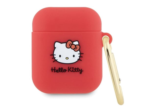 Hello Kitty Silikon 3D Kitty Head-deksel for AirPods 1/2 - fuchsia farge