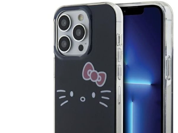 Apple iPhone 14 Pro Max Hello Kitty dėklas IML Kitty Face (HKHCP14XHKHLK) juodos spalvos