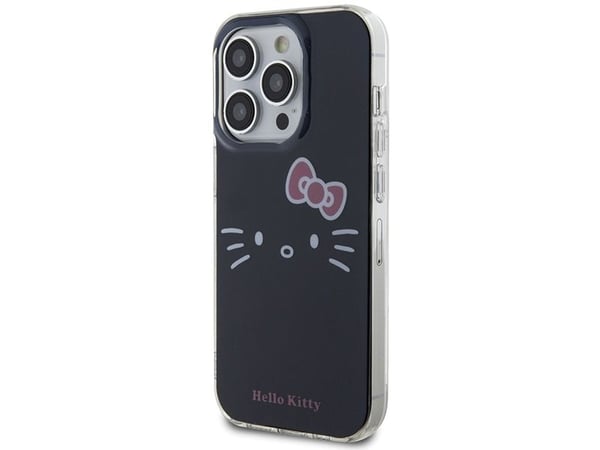 Apple iPhone 14 Pro Max Hello Kitty dėklas IML Kitty Face (HKHCP14XHKHLK) juodos spalvos