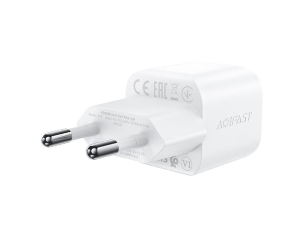 Acefast nettlader A77 Mini PD 30W GaN + USB-C-kabel (hvit)