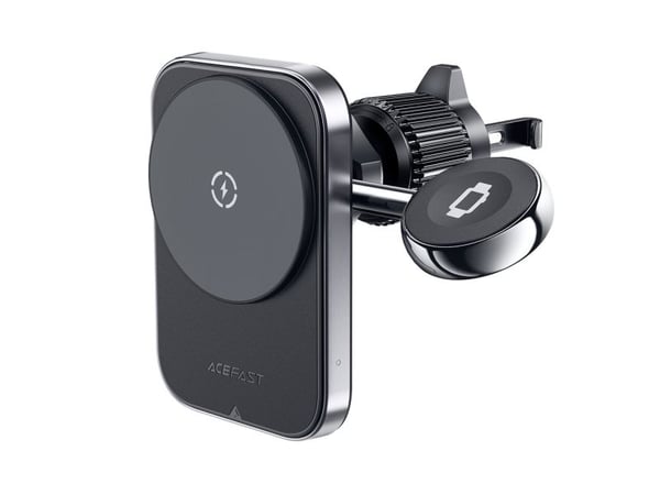 Acefast bilholder D18 med MagSafe/Qi induksjonslader + USB-A til USB-C-kabel, svart