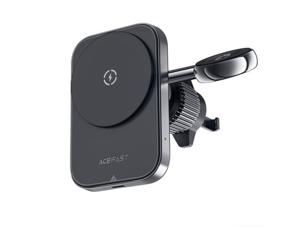 Acefast bilholder D18 med MagSafe/Qi induksjonslader + USB-A til USB-C-kabel, svart