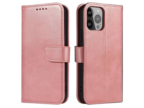 Magnetdeksel for Samsung S24 Ultra med klaff og lommebok - Rosa