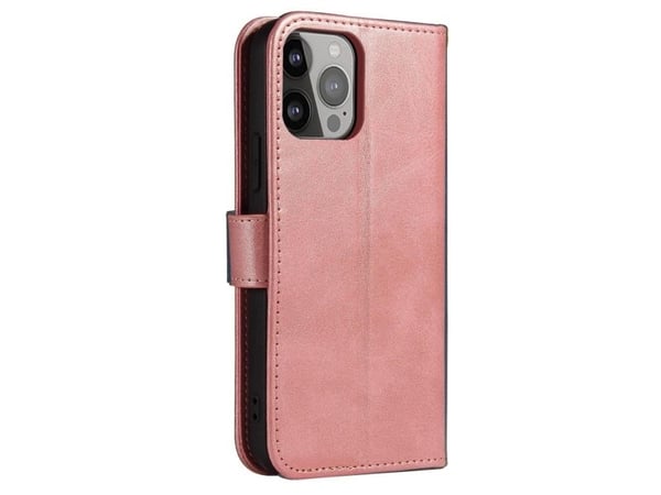 Magnetdeksel for Samsung S24 Ultra med klaff og lommebok - Rosa