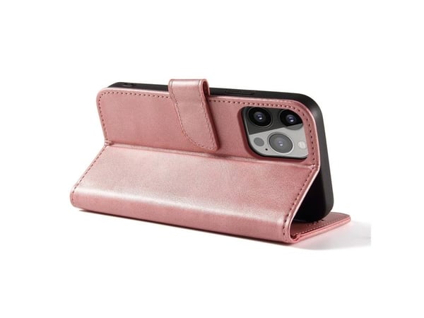 Hurtel magnetdeksel til Samsung A15 med klaff og lommebok - rosa