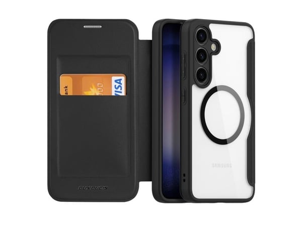 Dux Ducis Skin X Pro-deksel til Samsung S24+ med magnetisk ring og klaff - svart