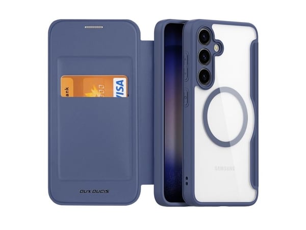 Dux Ducis Skin X Pro-deksel til Samsung S24 med magnetring og klaff - blå