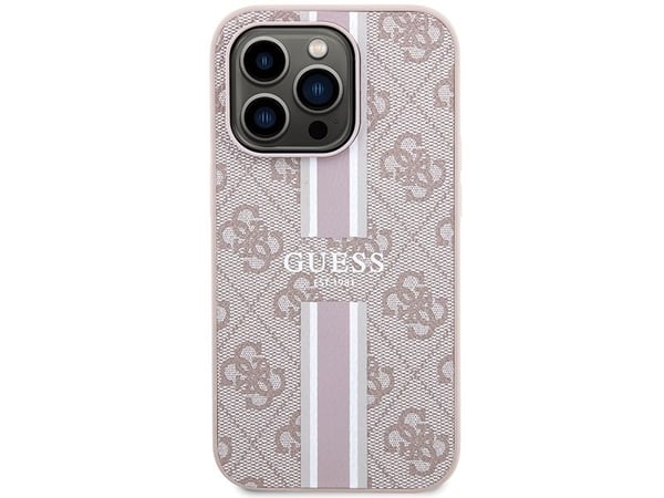 Guess hette til iPhone 15 Pro Max 6,7" GUHMP15LP4RPSP HC MAGSAFE 4G PRINTED STRIPES rosa