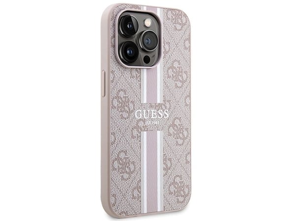 Guess hette til iPhone 15 Pro Max 6,7" GUHMP15LP4RPSP HC MAGSAFE 4G PRINTED STRIPES rosa