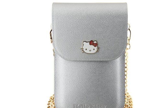 Hello Kitty håndveske HKOWBPGHDLMS sølv/sølv i skinn med metalllogo og kjede