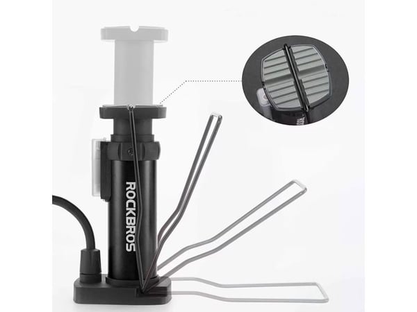 RockBros universell sykkel-pumpe gulvmodell med manometer - svart