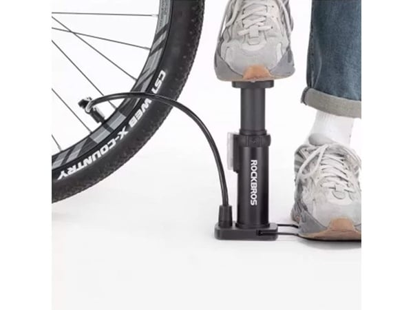RockBros universell sykkel-pumpe gulvmodell med manometer - svart
