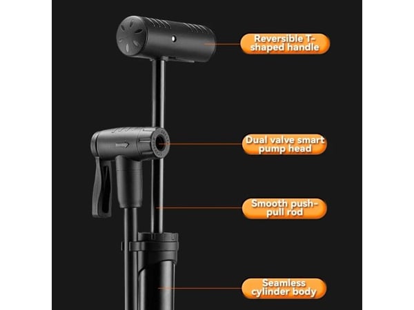 RockBros sykkel-pumpe Rockbros 42310006001 med manometer - svart