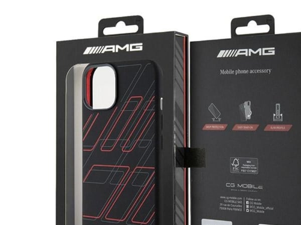 Mercedes Benz Apple iPhone 13 / 14 / 15 AMG Asia Silikoni Suuri Rummut kuvio MagSafe (AMHMP15S23SSPK) Musta