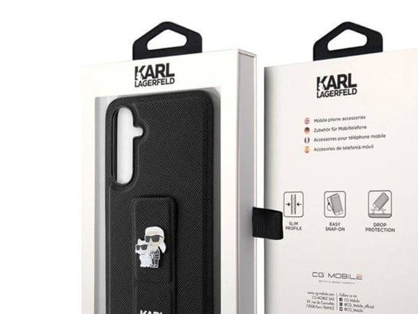 Karl Lagerfeld Karl Lagerfeld Karl Lagerfeld KLHCS23FEGSAKCPK S23 FE S711 musta/musta kovakotelo Gripstand Saffiano Karl&amp;Choupette Pins NoSize