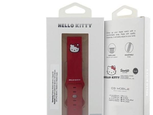 Sourcing Hello Kitty universell rem HKUWLSCHBLR silikon kitty huvud röd/röd 22 mm